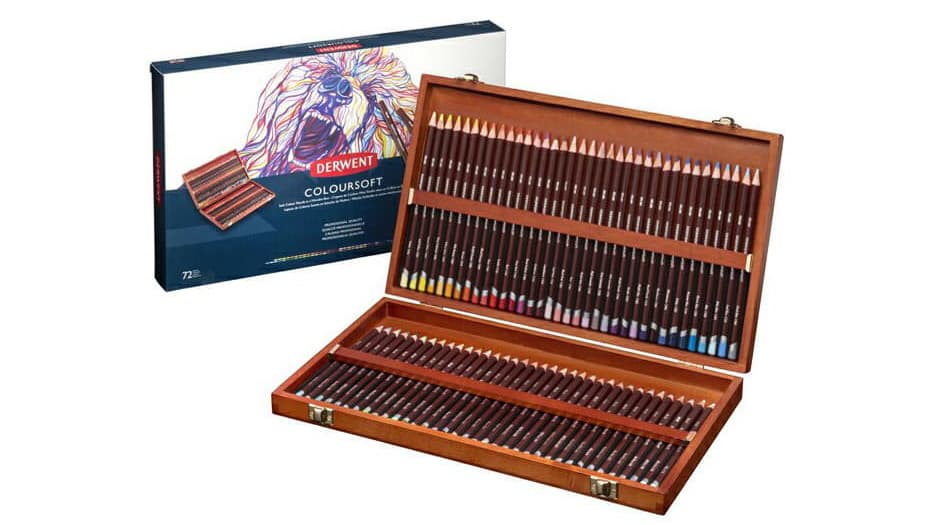 カラーソフト色鉛筆 72色セット-木箱入